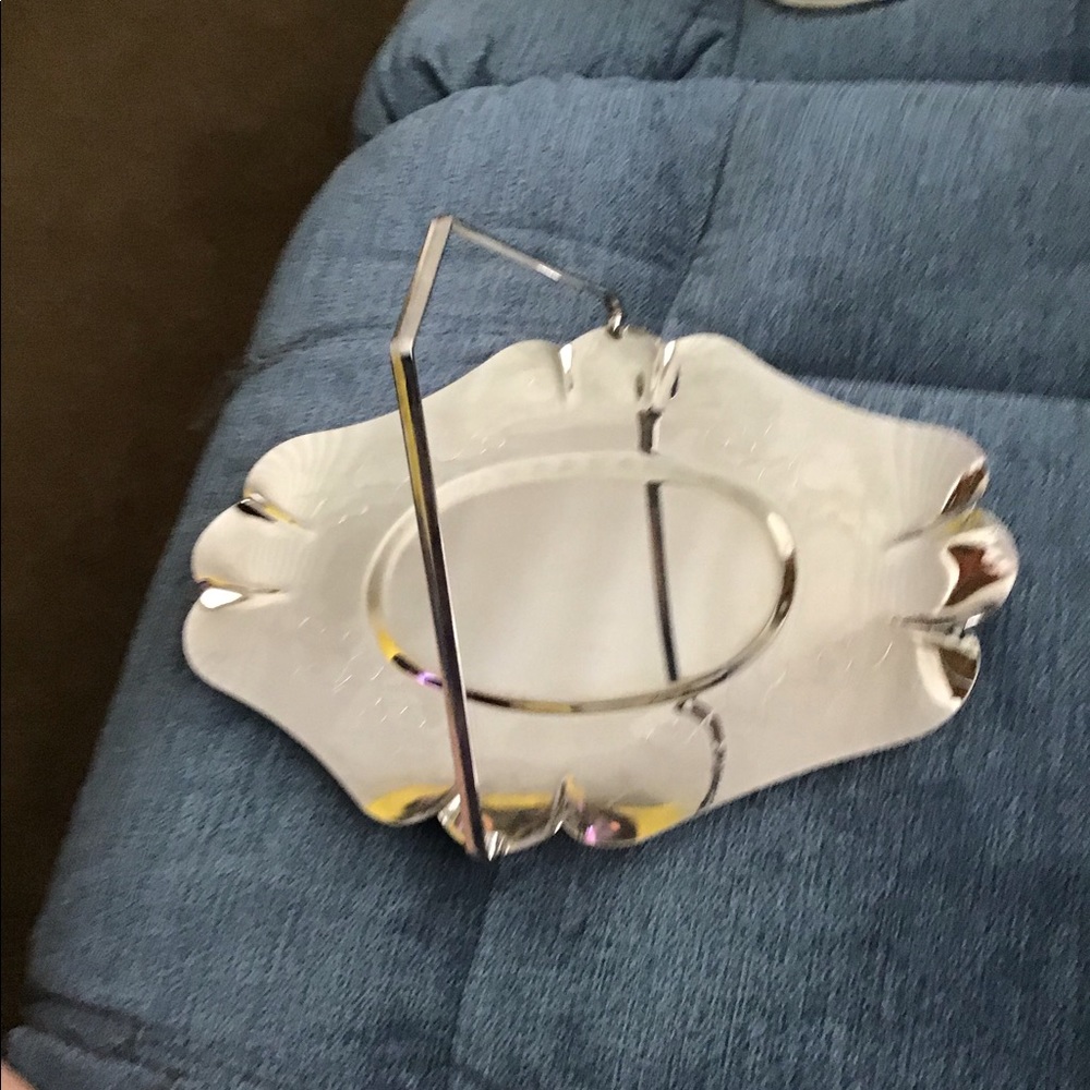 Vintage chrome small serving tray
